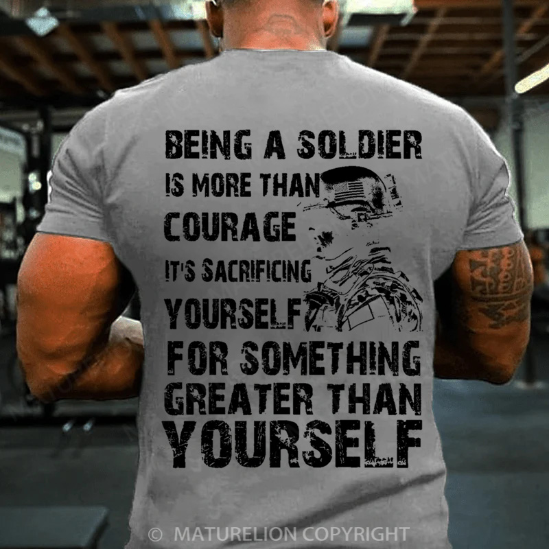 Maturelion Men's T-shirt Being A Soldier Cotton T-shirt