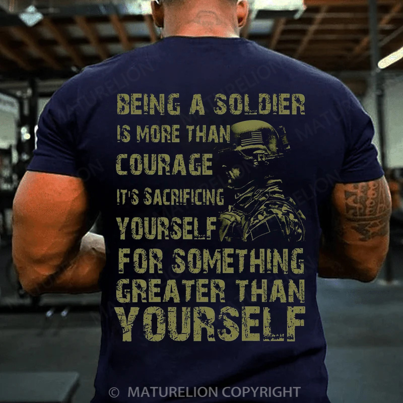 Maturelion Men's T-shirt Being A Soldier Cotton T-shirt