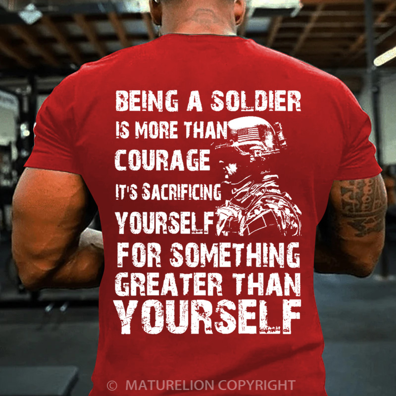 Maturelion Men's T-shirt Being A Soldier Cotton T-shirt