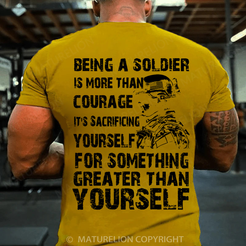 Maturelion Men's T-shirt Being A Soldier Cotton T-shirt