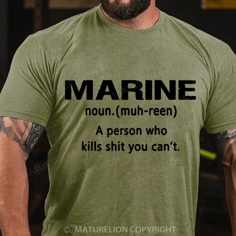 Maturelion Men's T-shirt Marine Dictionary Entry Cotton T-shirt