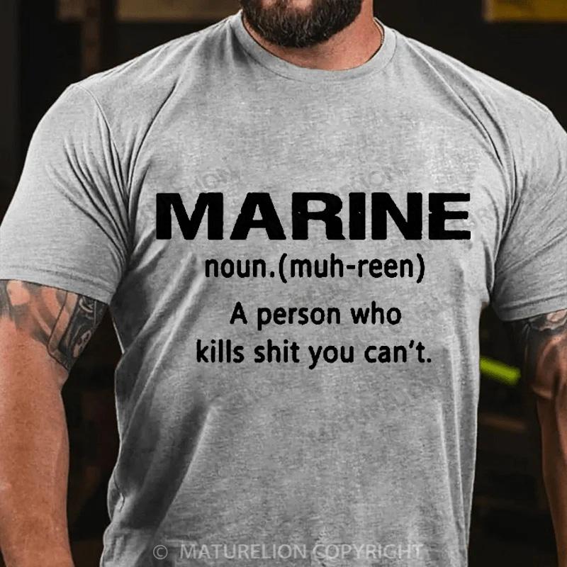 Maturelion Men's T-shirt Marine Dictionary Entry Cotton T-shirt