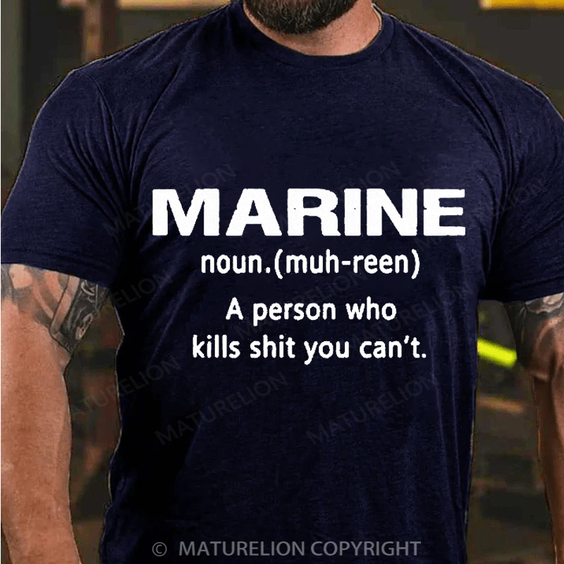 Maturelion Men's T-shirt Marine Dictionary Entry Cotton T-shirt