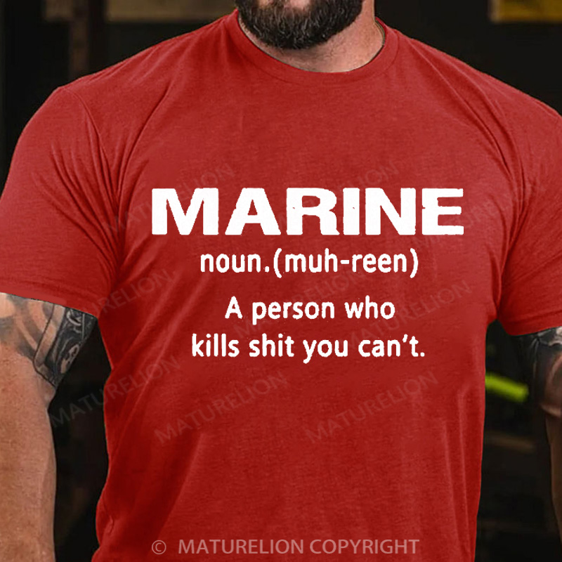 Maturelion Men's T-shirt Marine Dictionary Entry Cotton T-shirt