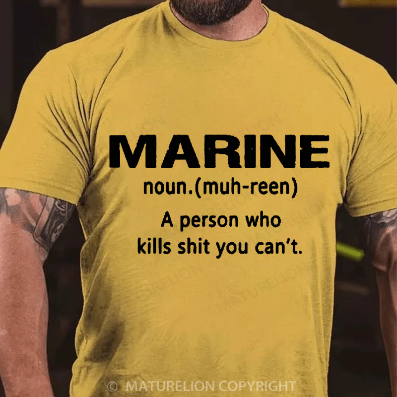 Maturelion Men's T-shirt Marine Dictionary Entry Cotton T-shirt