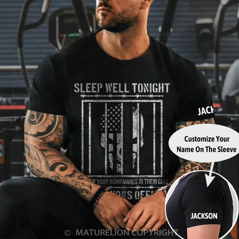 Maturelion Men's T-shirt Sleep Well Tonight Skull Cotton T-shirt