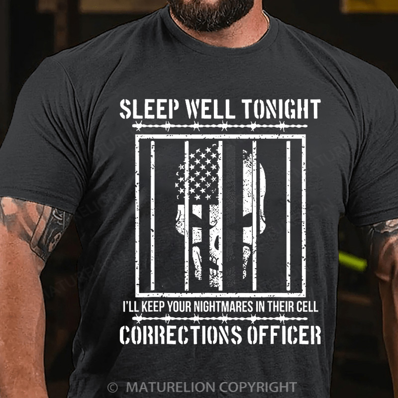 Maturelion Men's T-shirt Sleep Well Tonight Skull Cotton T-shirt