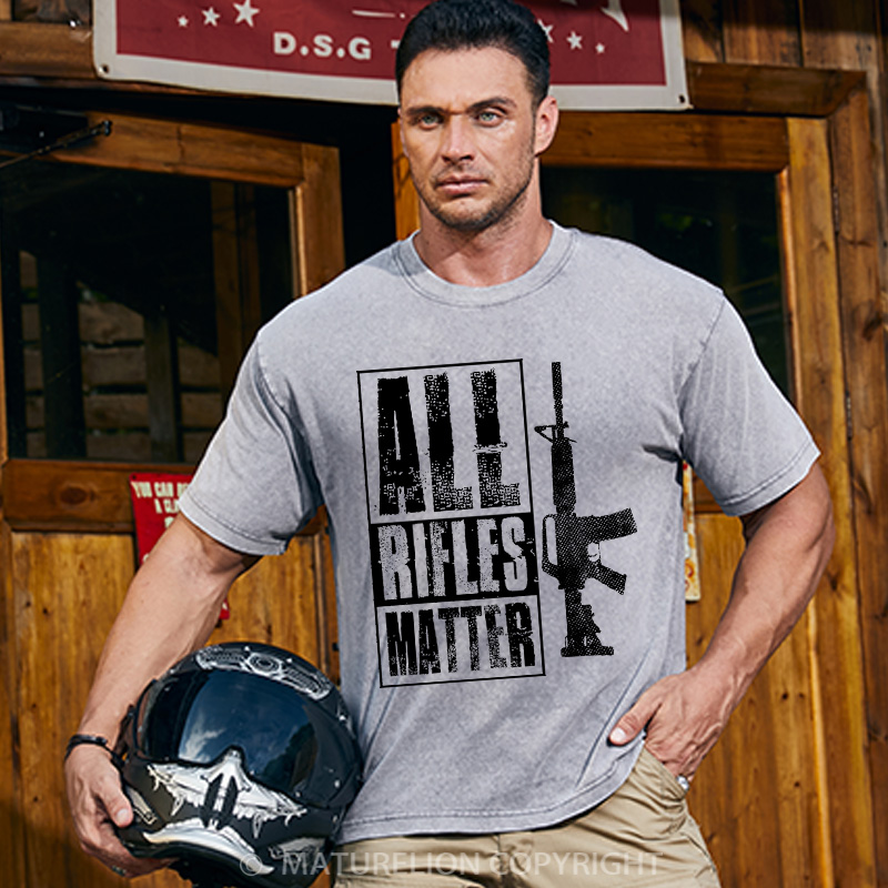 Maturelion Men's T-Shirt All Rifles Matter Cotton T-Shirt