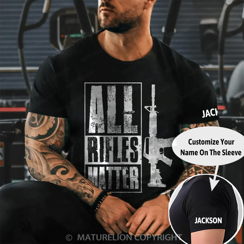 Maturelion Men's T-Shirt All Rifles Matter Cotton T-Shirt