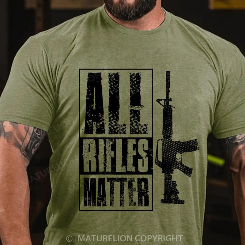 Maturelion Men's T-Shirt All Rifles Matter Cotton T-Shirt