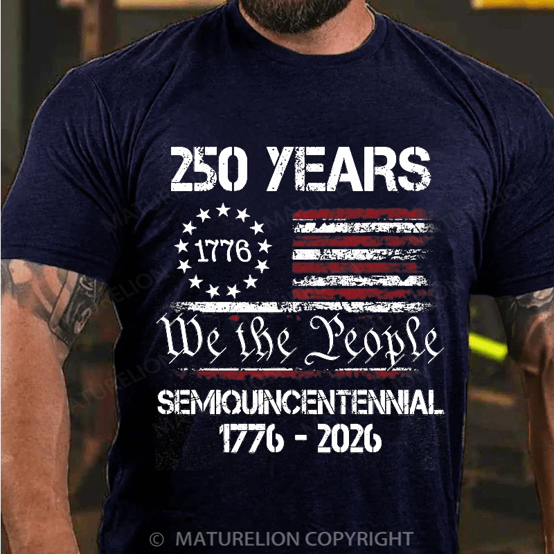 Maturelion Men's T-Shirt America 250th Anniversary Cotton T-Shirt