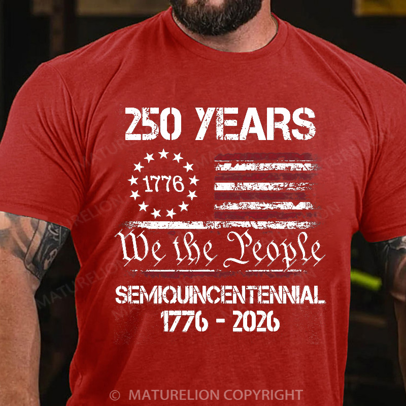 Maturelion Men's T-Shirt America 250th Anniversary Cotton T-Shirt