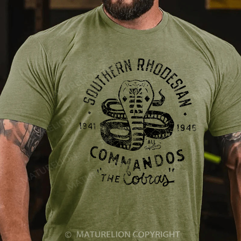 Maturelion Men's T-Shirt Southern Rhodesian Commandos “The Cobras” Cotton T-Shirt