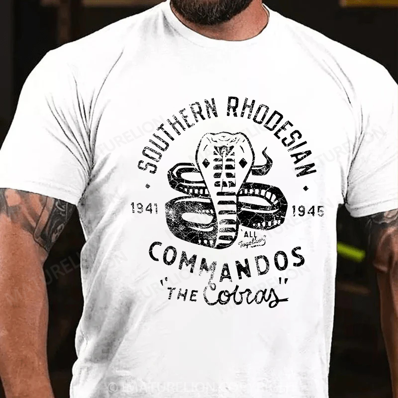 Maturelion Men's T-Shirt Southern Rhodesian Commandos “The Cobras” Cotton T-Shirt