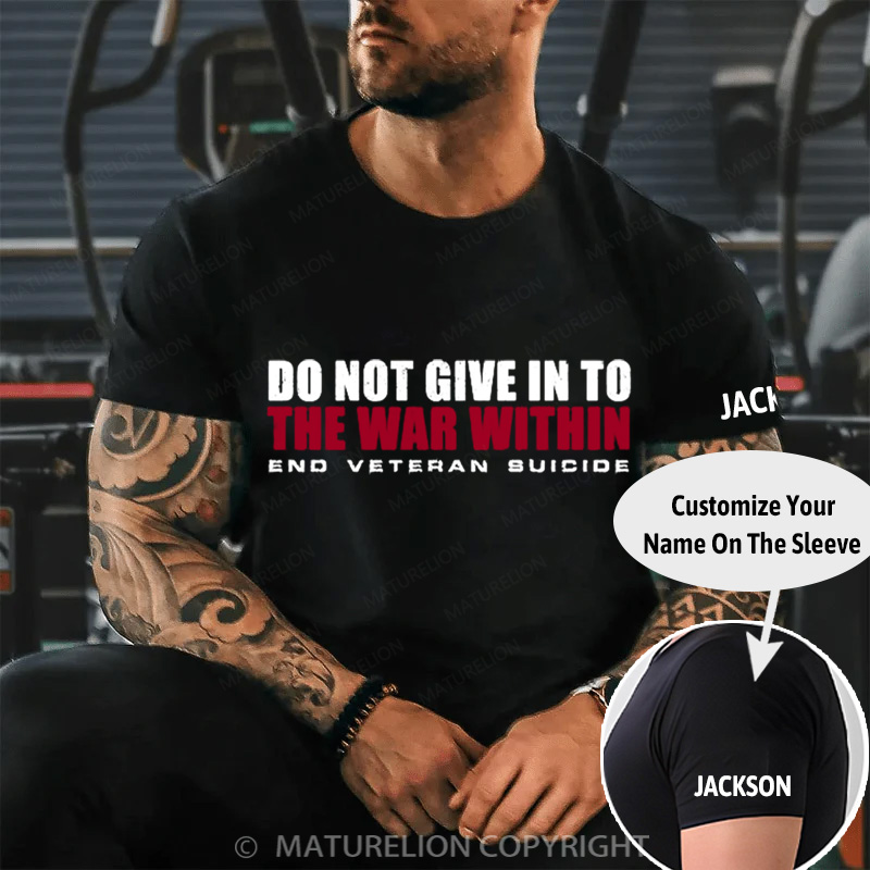 Maturelion Men's T-Shirt Do Not Give In Cotton T-Shirt