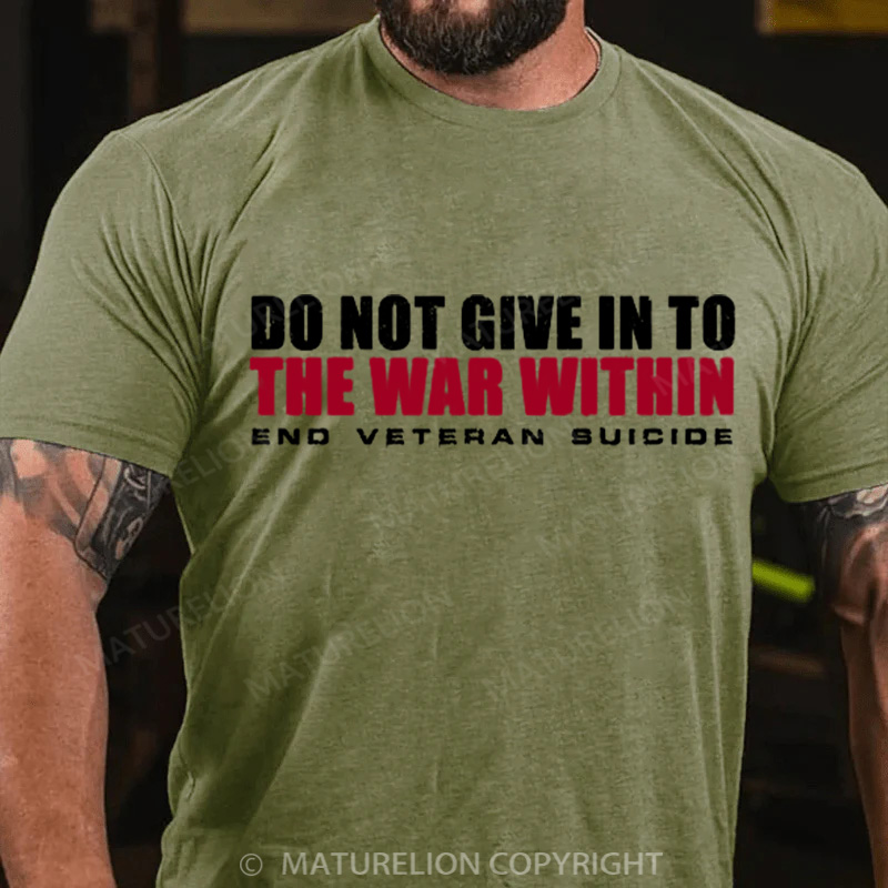 Maturelion Men's T-Shirt Do Not Give In Cotton T-Shirt