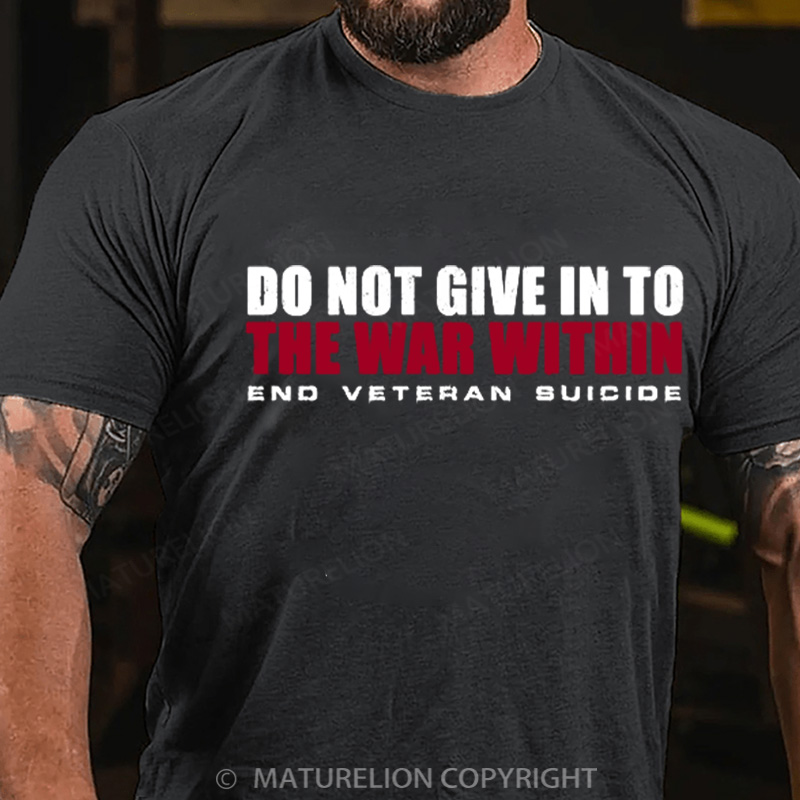 Maturelion Men's T-Shirt Do Not Give In Cotton T-Shirt