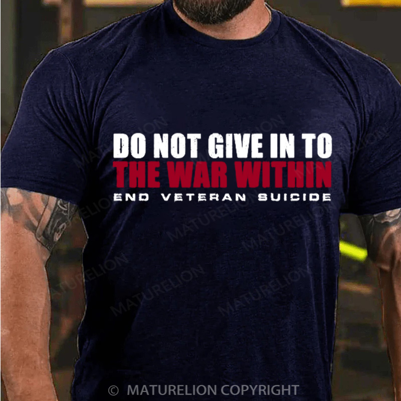 Maturelion Men's T-Shirt Do Not Give In Cotton T-Shirt