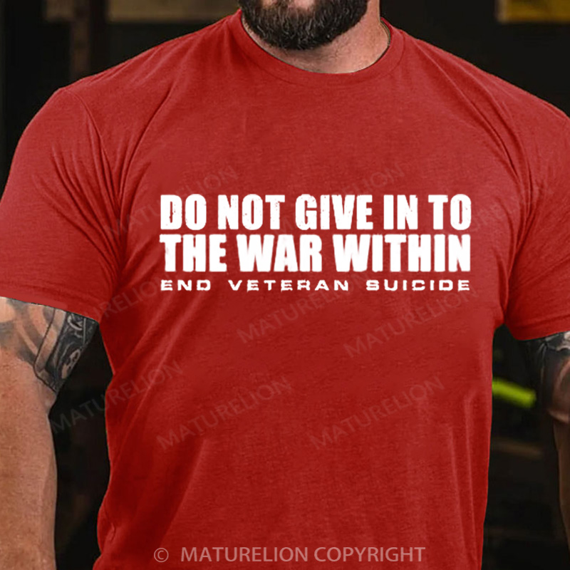 Maturelion Men's T-Shirt Do Not Give In Cotton T-Shirt