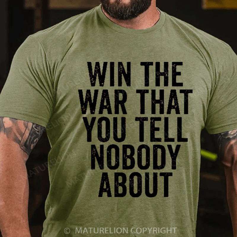 Maturelion Men's T-Shirt Combat Iron Men’s Win the War You Tell Nobody About Graphic Cotton T-Shirt