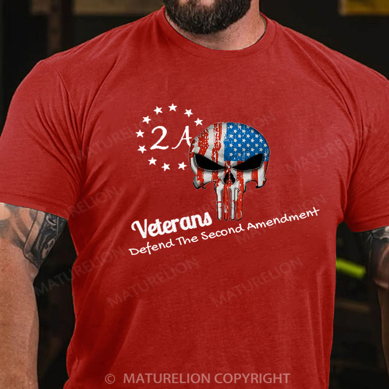 Maturelion Men's T-Shirt Veterans for second amendment Cotton T-Shirt