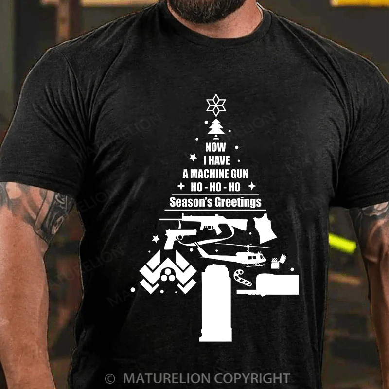 Maturelion Men's T-Shirt Christmas Tree Cotton T-Shirt