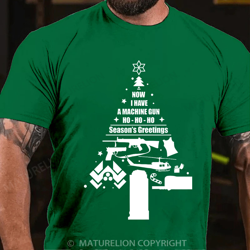 Maturelion Men's T-Shirt Christmas Tree Cotton T-Shirt