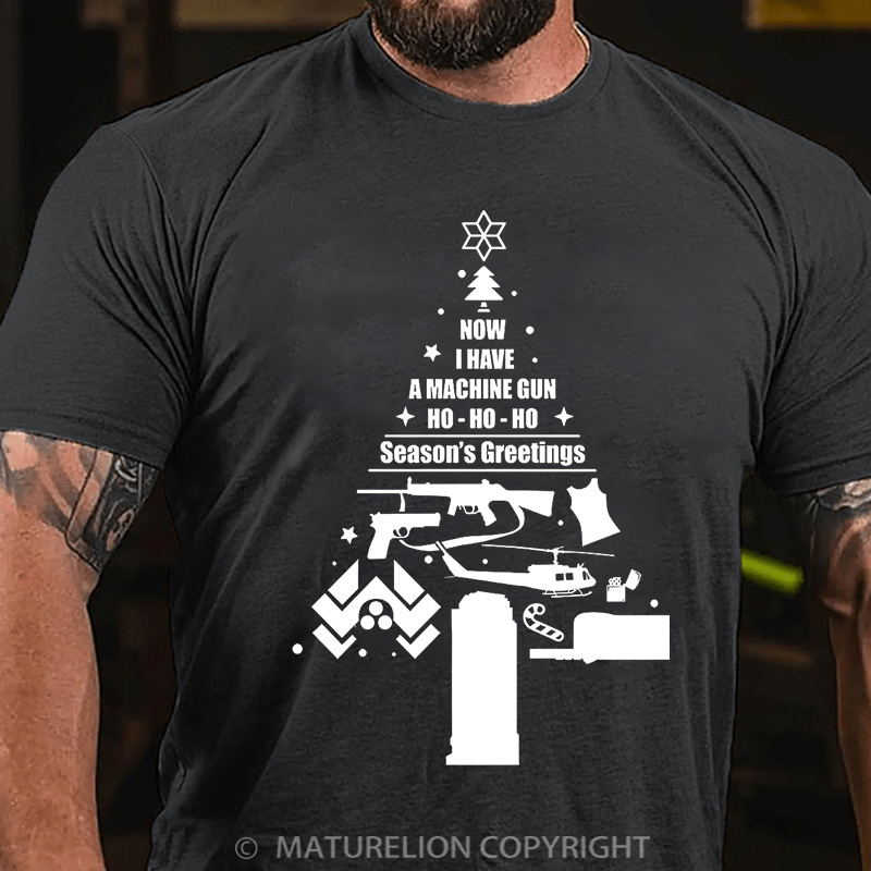 Maturelion Men's T-Shirt Christmas Tree Cotton T-Shirt