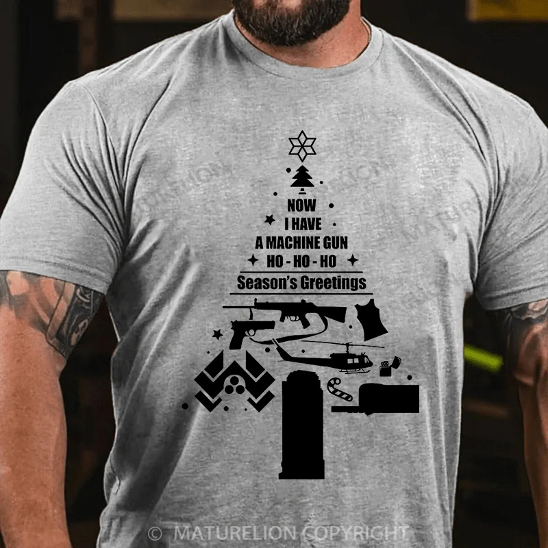 Maturelion Men's T-Shirt Christmas Tree Cotton T-Shirt