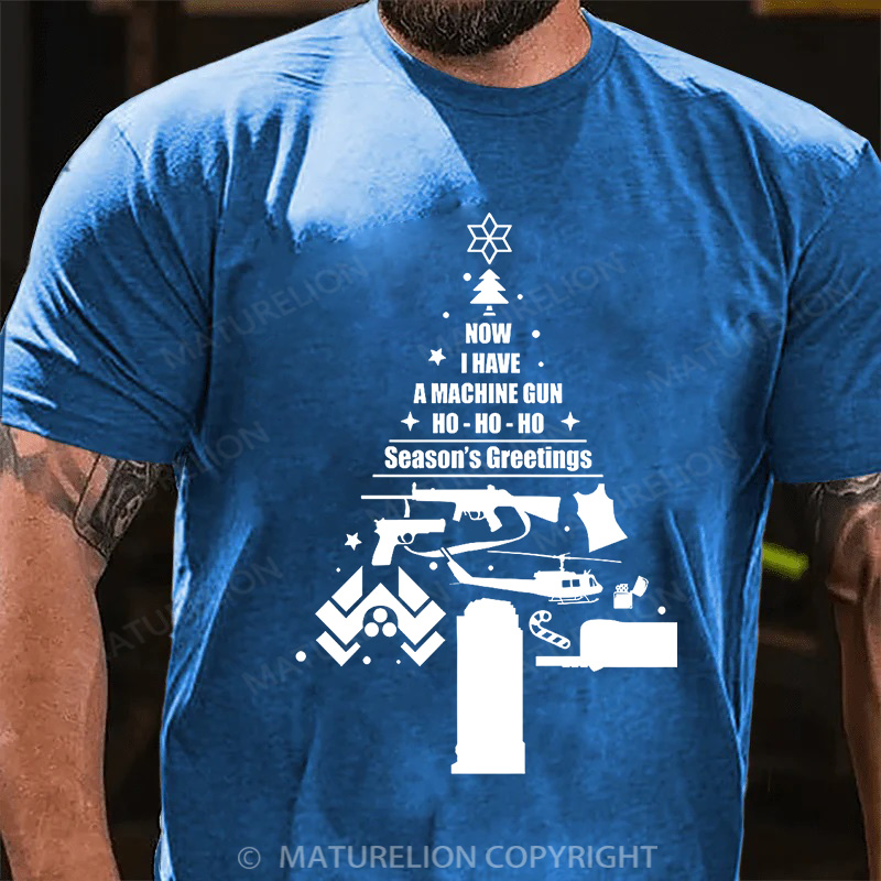 Maturelion Men's T-Shirt Christmas Tree Cotton T-Shirt