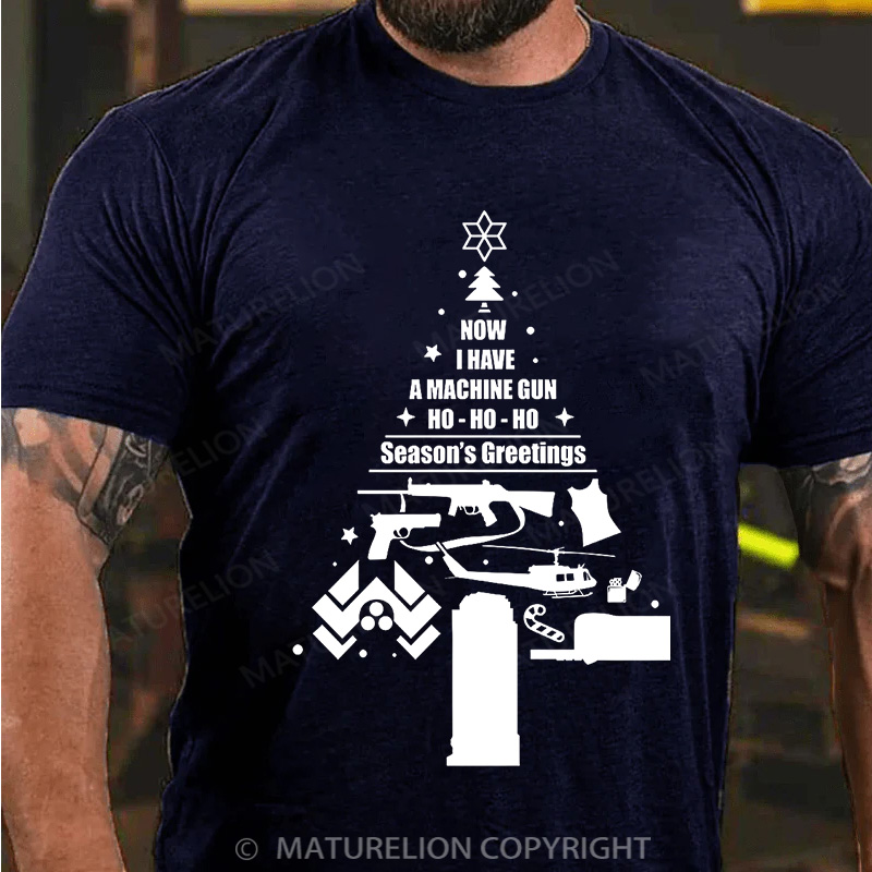 Maturelion Men's T-Shirt Christmas Tree Cotton T-Shirt