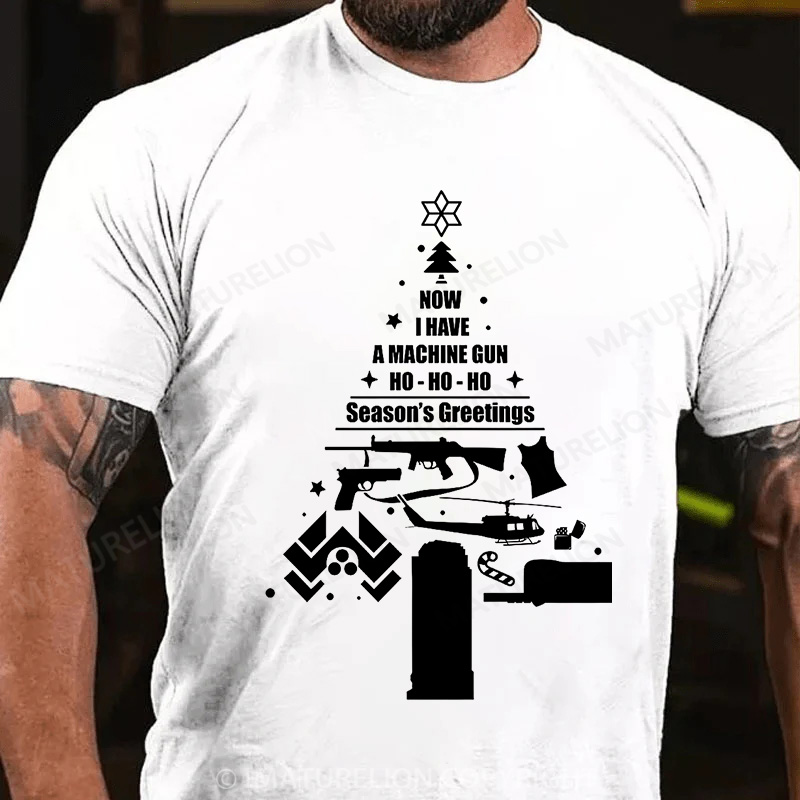 Maturelion Men's T-Shirt Christmas Tree Cotton T-Shirt