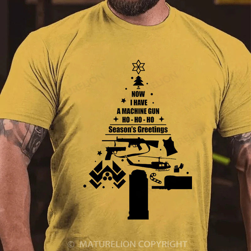 Maturelion Men's T-Shirt Christmas Tree Cotton T-Shirt