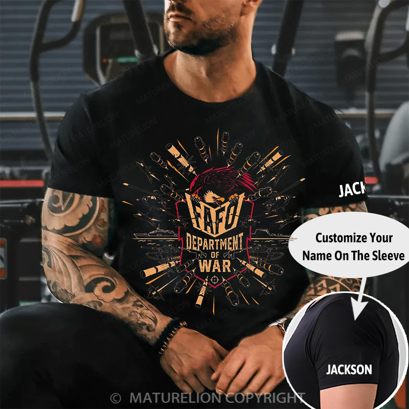 Maturelion Men's T-Shirt Department Of War Cotton T-Shirt