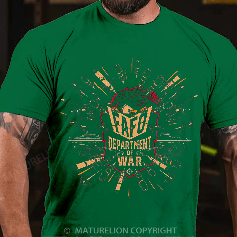 Maturelion Men's T-Shirt Department Of War Cotton T-Shirt