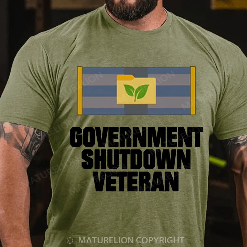 Maturelion Men's T-Shirt Government Shutdown Ribbon Cotton T-Shirt