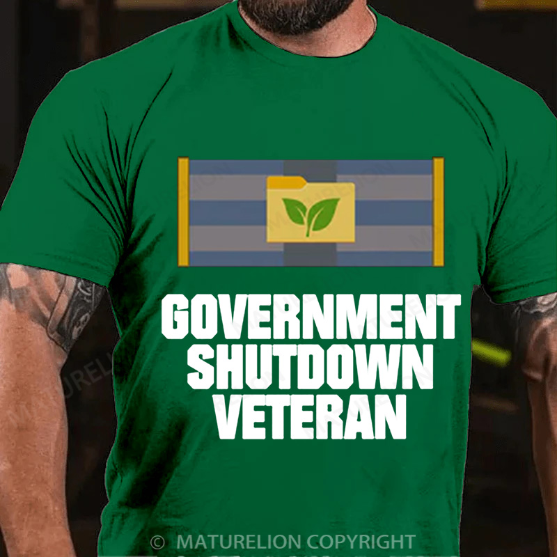 Maturelion Men's T-Shirt Government Shutdown Ribbon Cotton T-Shirt