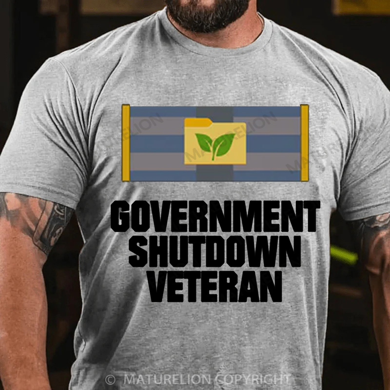 Maturelion Men's T-Shirt Government Shutdown Ribbon Cotton T-Shirt