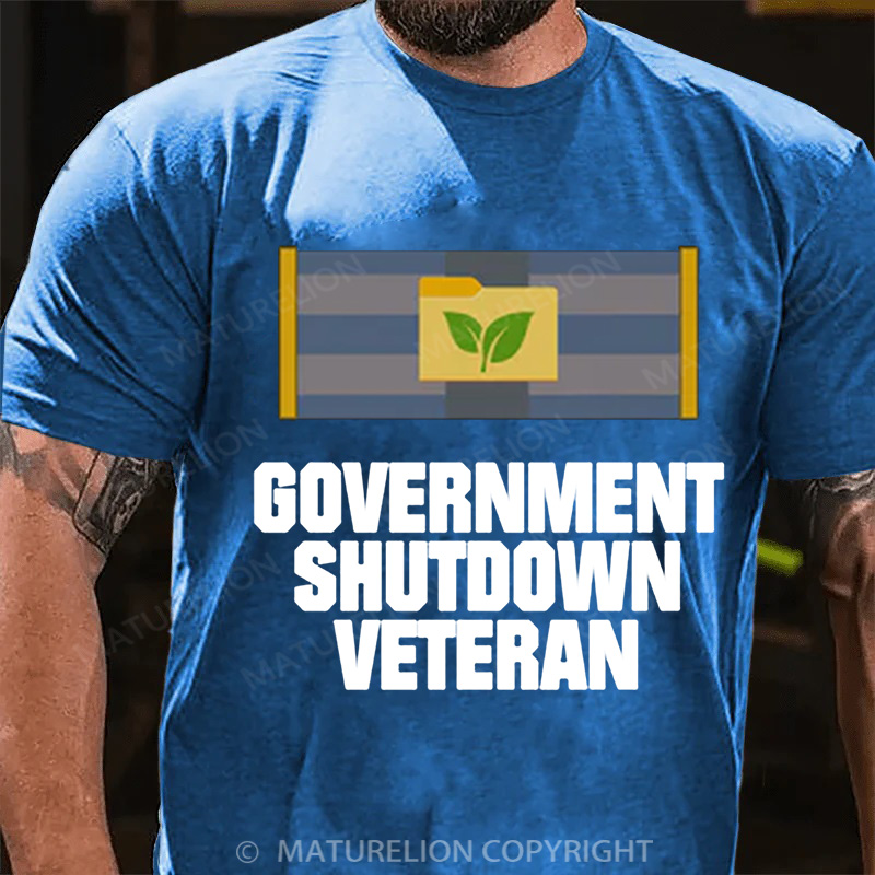 Maturelion Men's T-Shirt Government Shutdown Ribbon Cotton T-Shirt