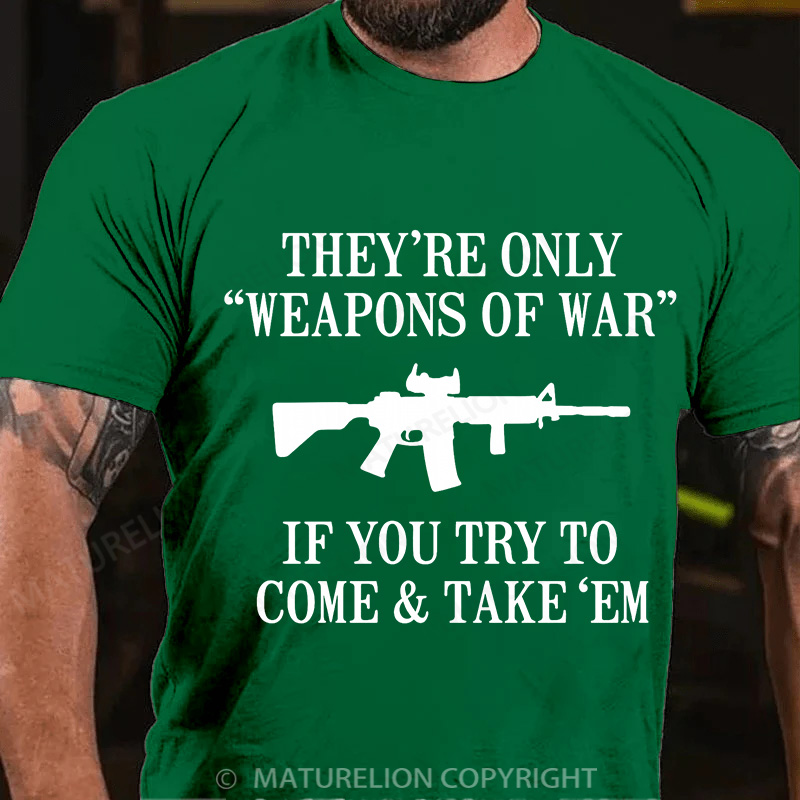Maturelion Men's T-Shirt Weapons Of War Gun Cotton T-Shirt