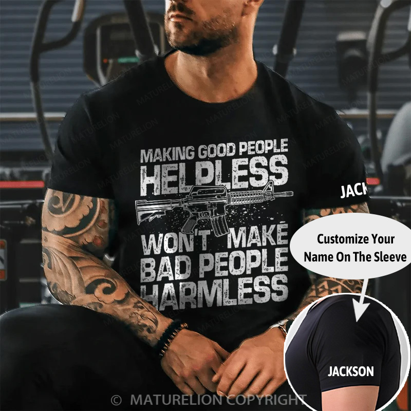 Maturelion Men's T-Shirt Making Good People Helpless Cotton T-Shirt