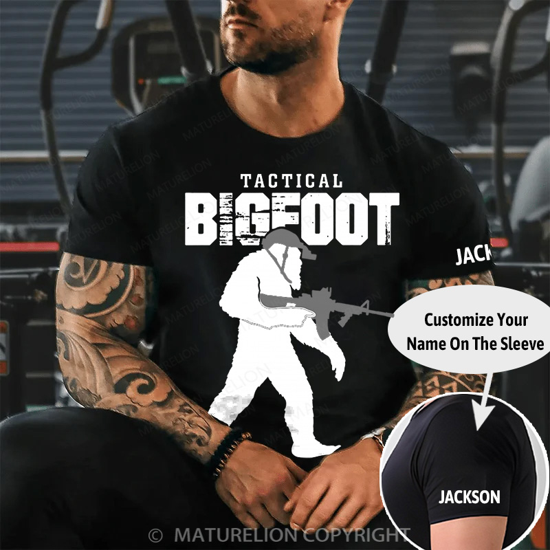 Maturelion Men's T-Shirt Tactical Bigfoot Cotton T-Shirt