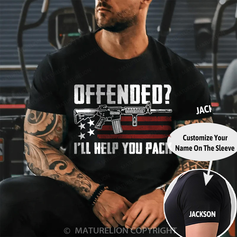 Maturelion Men's T-Shirt Offended I'll Help You Pack Cotton T-Shirt