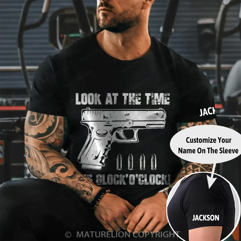 Maturelion Men's T-Shirt Look At The Time It's G 'o'clock Cotton T-Shirt