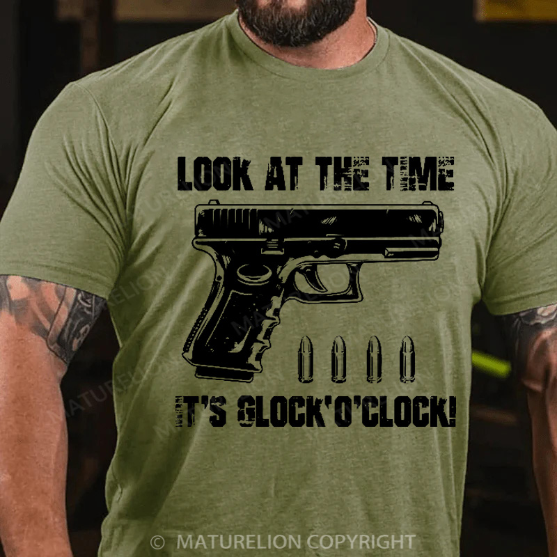 Maturelion Men's T-Shirt Look At The Time It's G 'o'clock Cotton T-Shirt