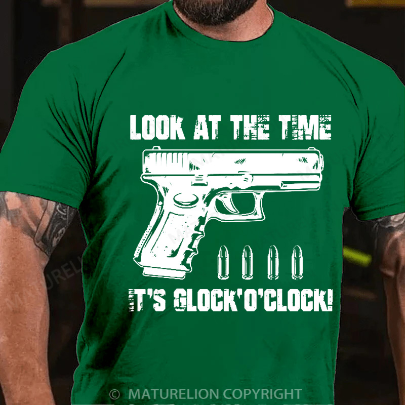 Maturelion Men's T-Shirt Look At The Time It's G 'o'clock Cotton T-Shirt