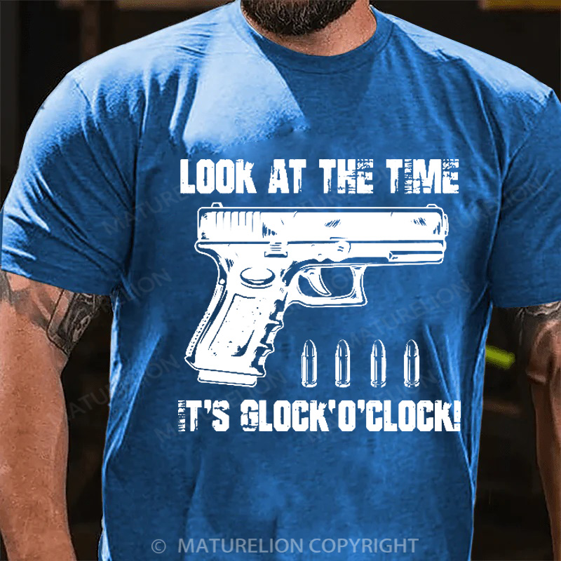 Maturelion Men's T-Shirt Look At The Time It's G 'o'clock Cotton T-Shirt
