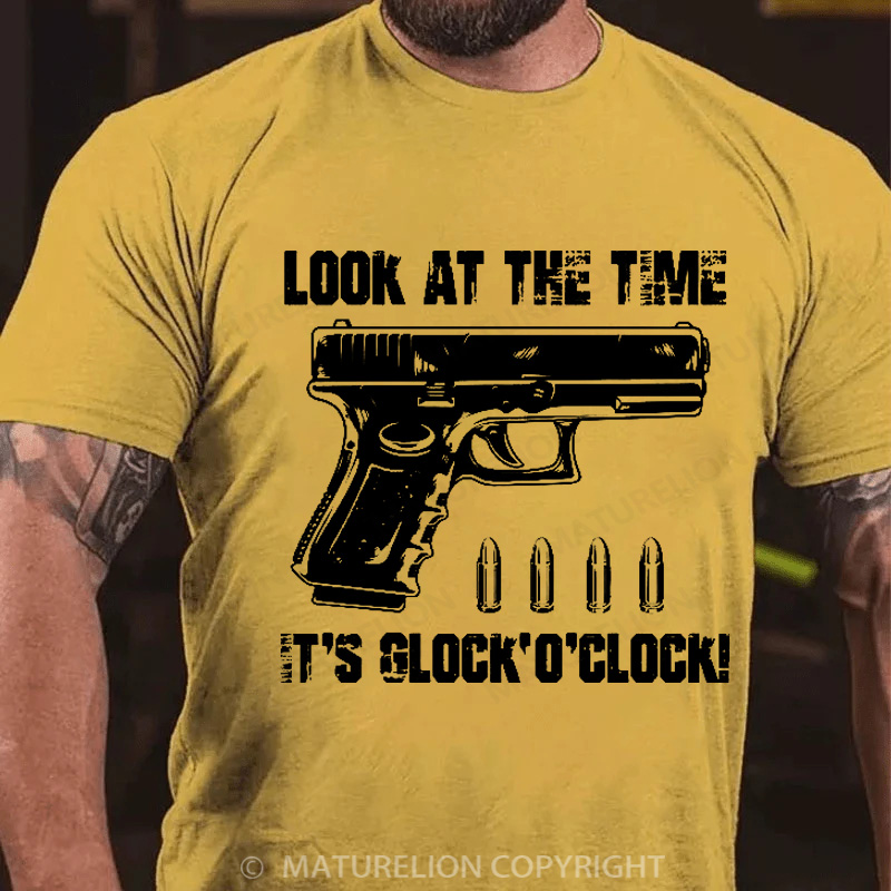 Maturelion Men's T-Shirt Look At The Time It's G 'o'clock Cotton T-Shirt