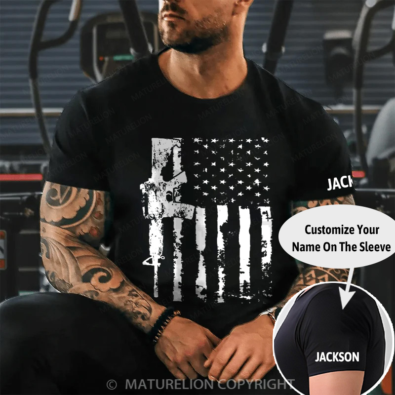 Maturelion Men's T-Shirt AR15 Rifle Cotton T-Shirt