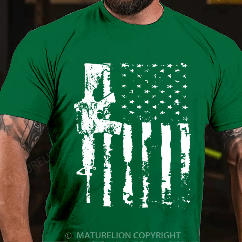 Maturelion Men's T-Shirt AR15 Rifle Cotton T-Shirt